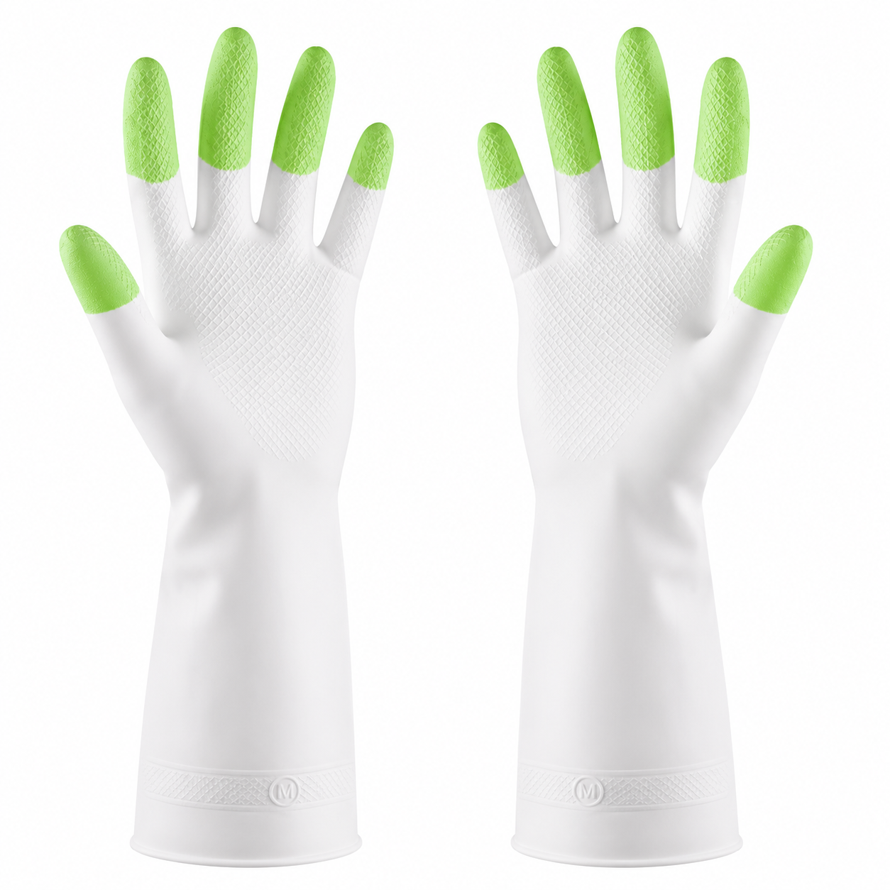 White Green Cleaning Gloves