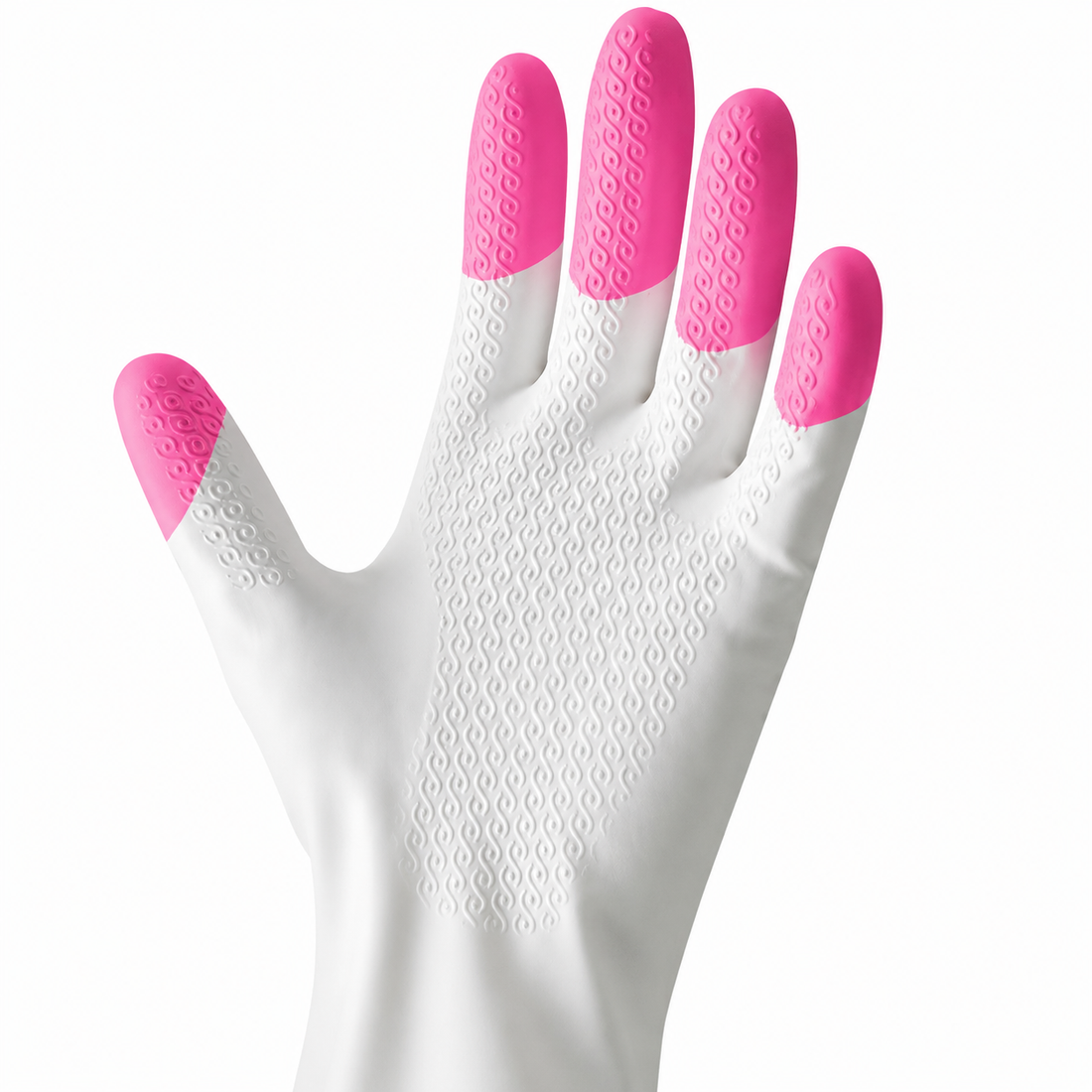 White Pink Cleaning Gloves