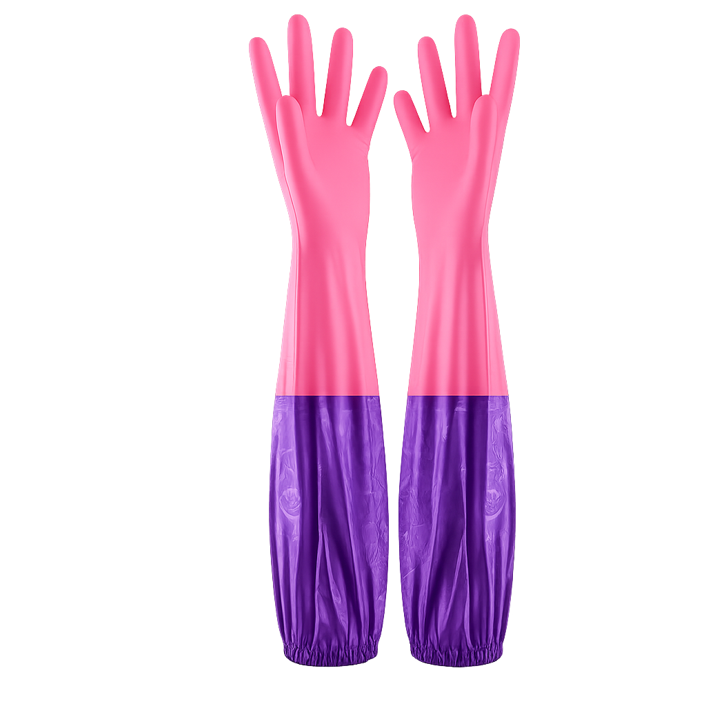 Pink Purple Cleaning Gloves