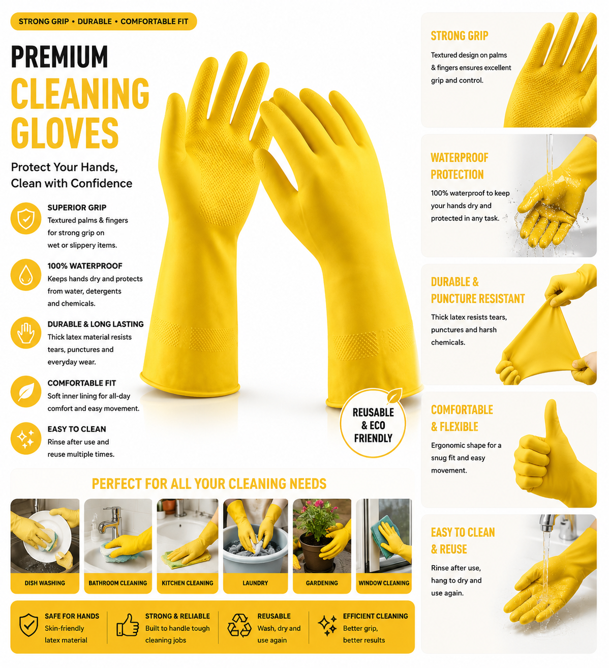 Yellow Cleaning Gloves