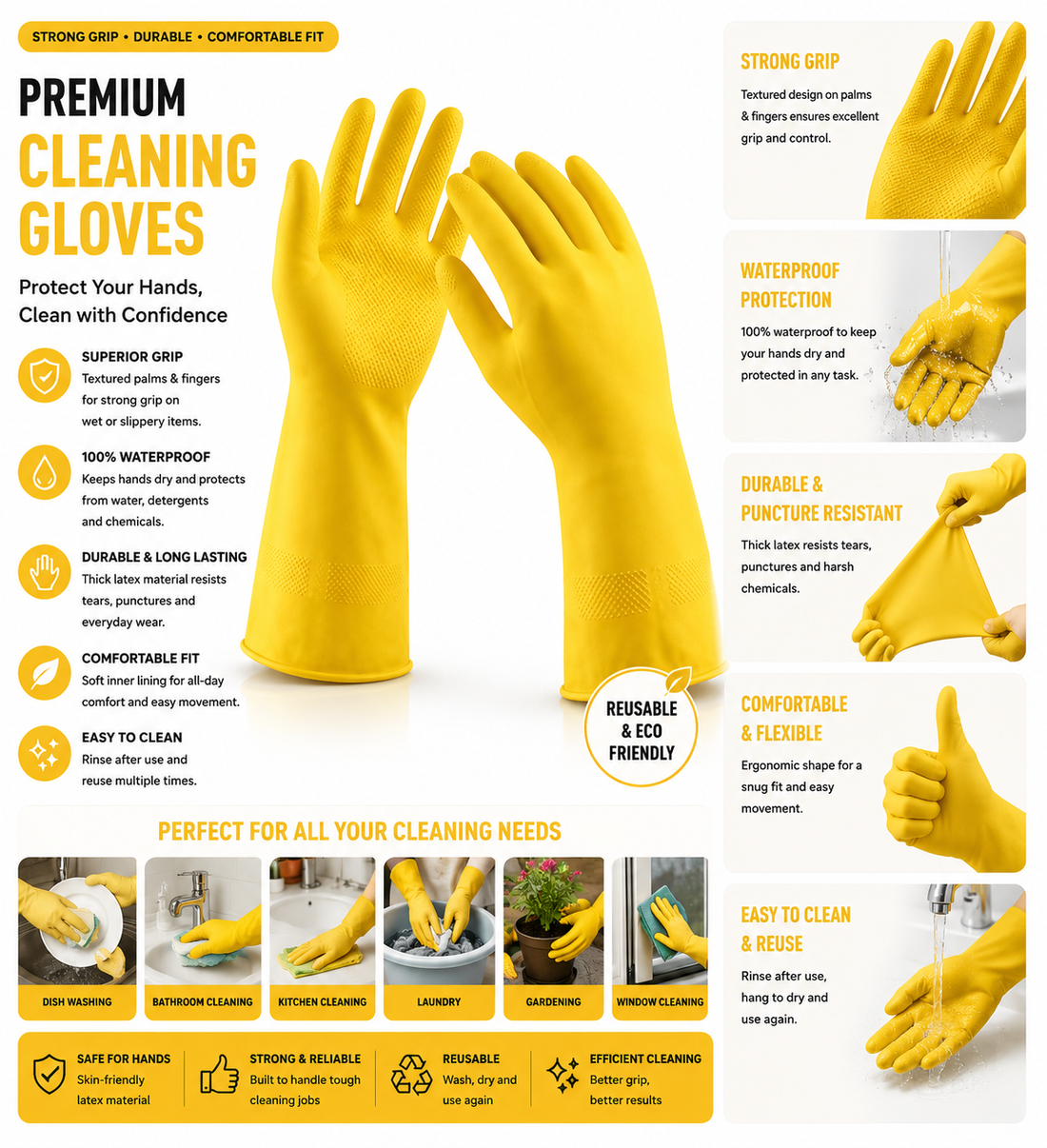 Yellow Cleaning Gloves