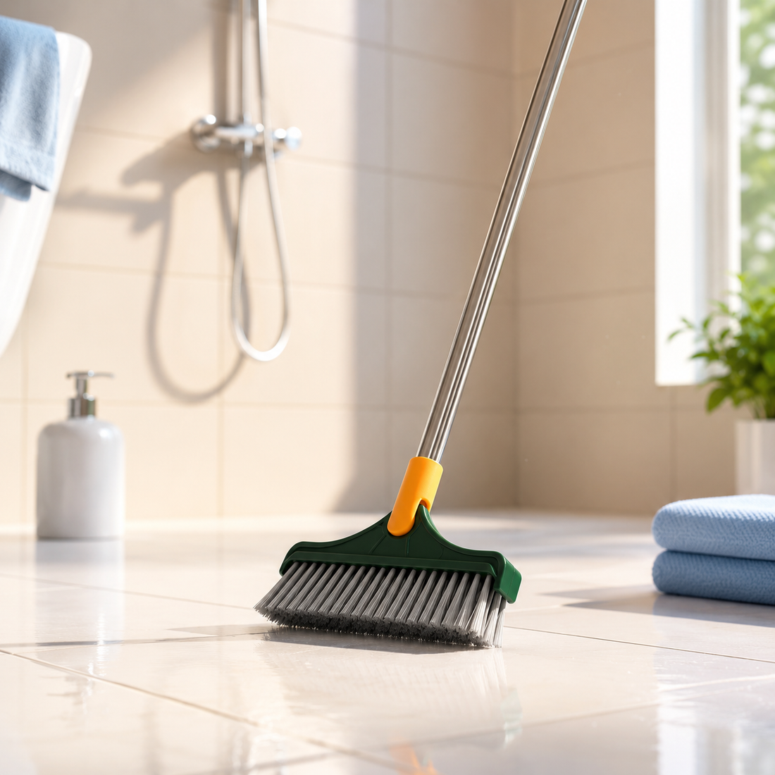 Floor Cleaning Brush with Wiper
