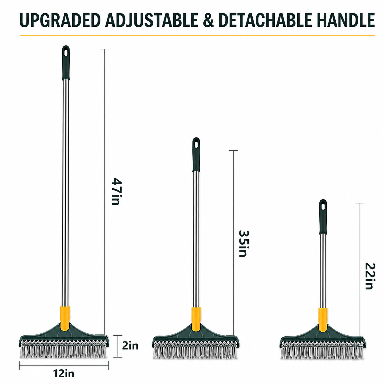 Floor Cleaning Brush with Wiper
