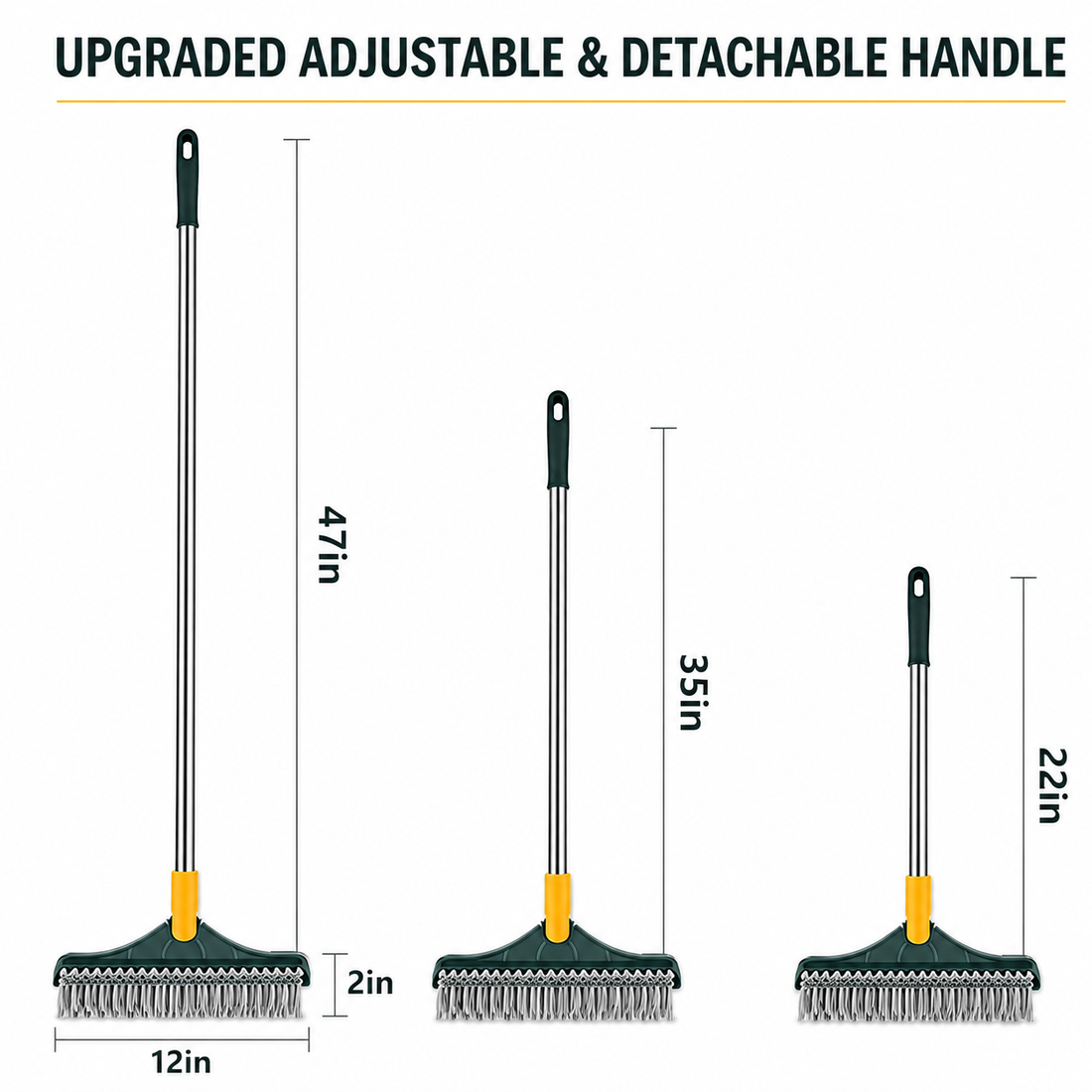 Floor Cleaning Brush with Wiper