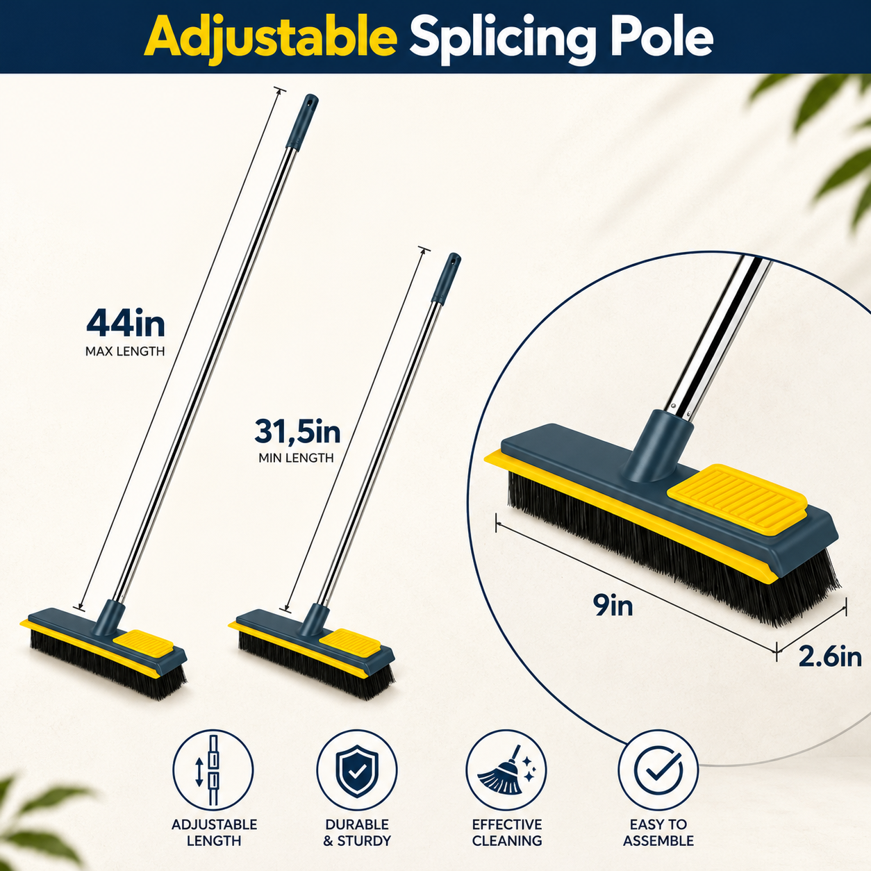 Floor Cleaning Broom with Handle