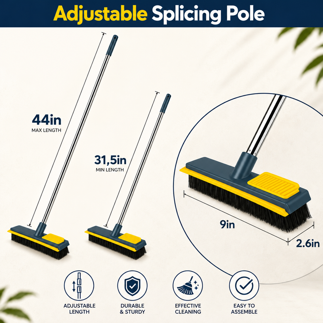 Floor Cleaning Broom with Handle