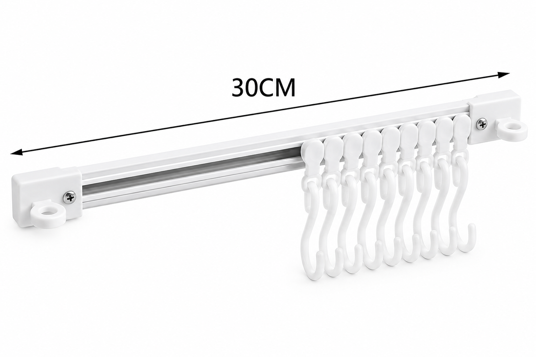 Wall Mounted Sliding Hook Rack