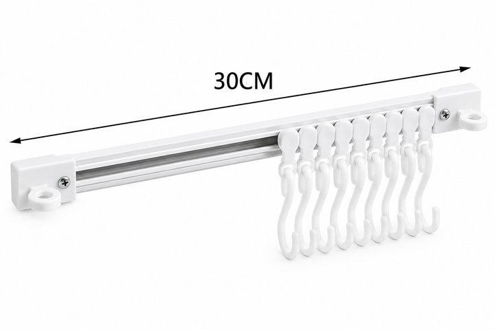 Wall Mounted Sliding Hook Rack
