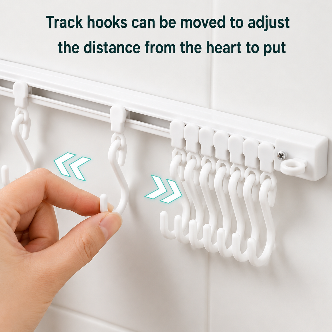 Wall Mounted Sliding Hook Rack