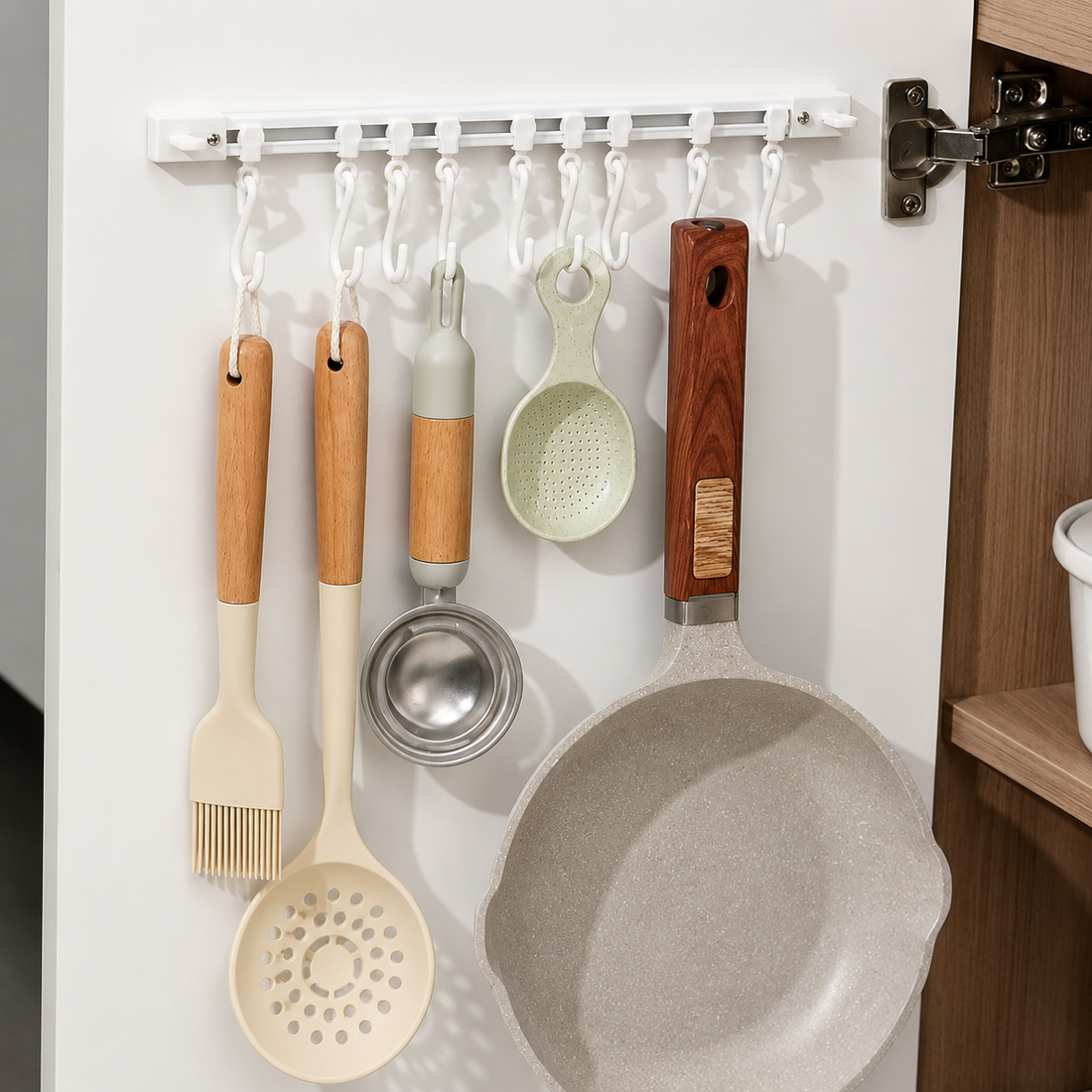 Wall Mounted Sliding Hook Rack