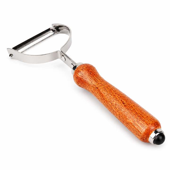 Stainless Steel Vegetable Peeler with Wooden Handle