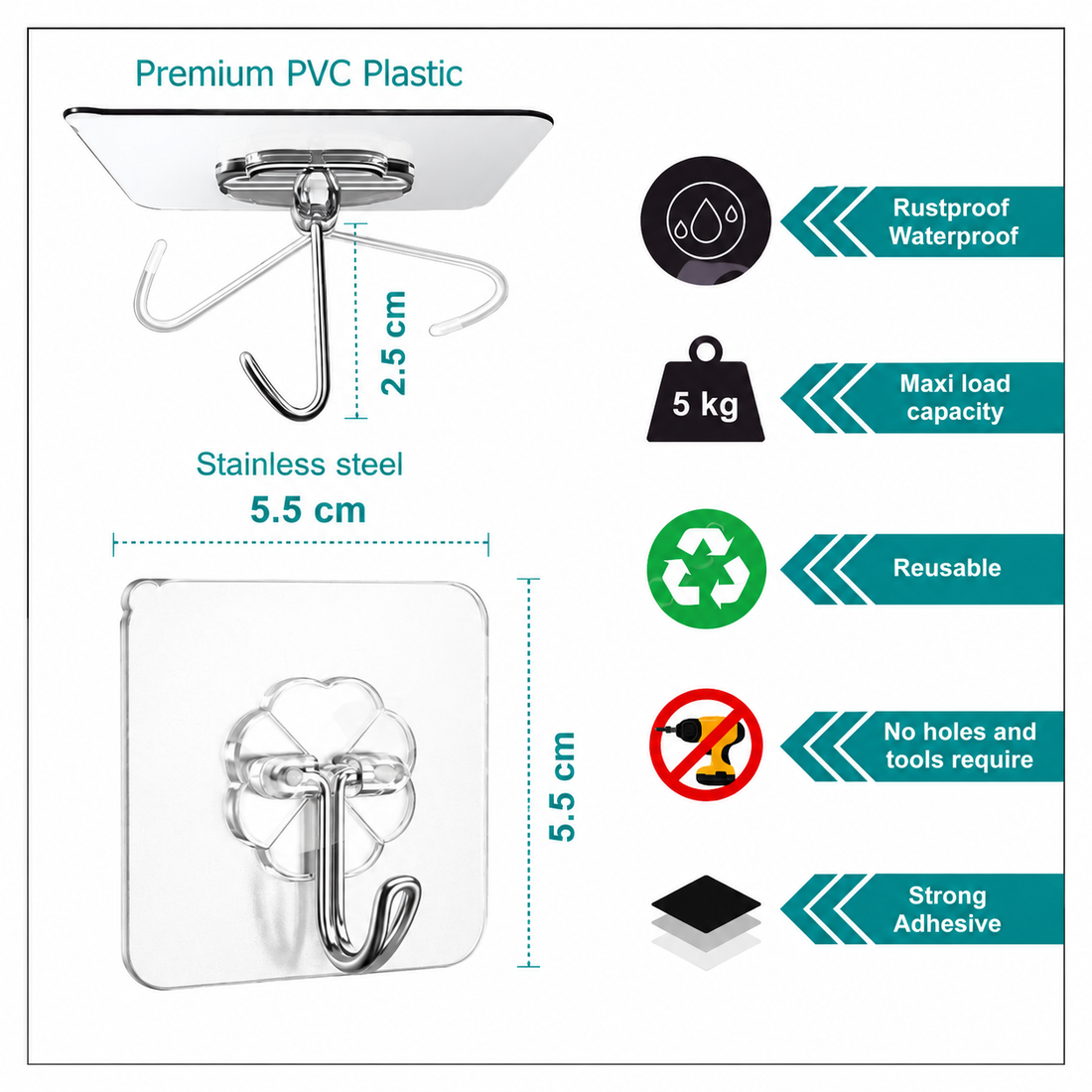 Self-Adhesive Wall Hooks