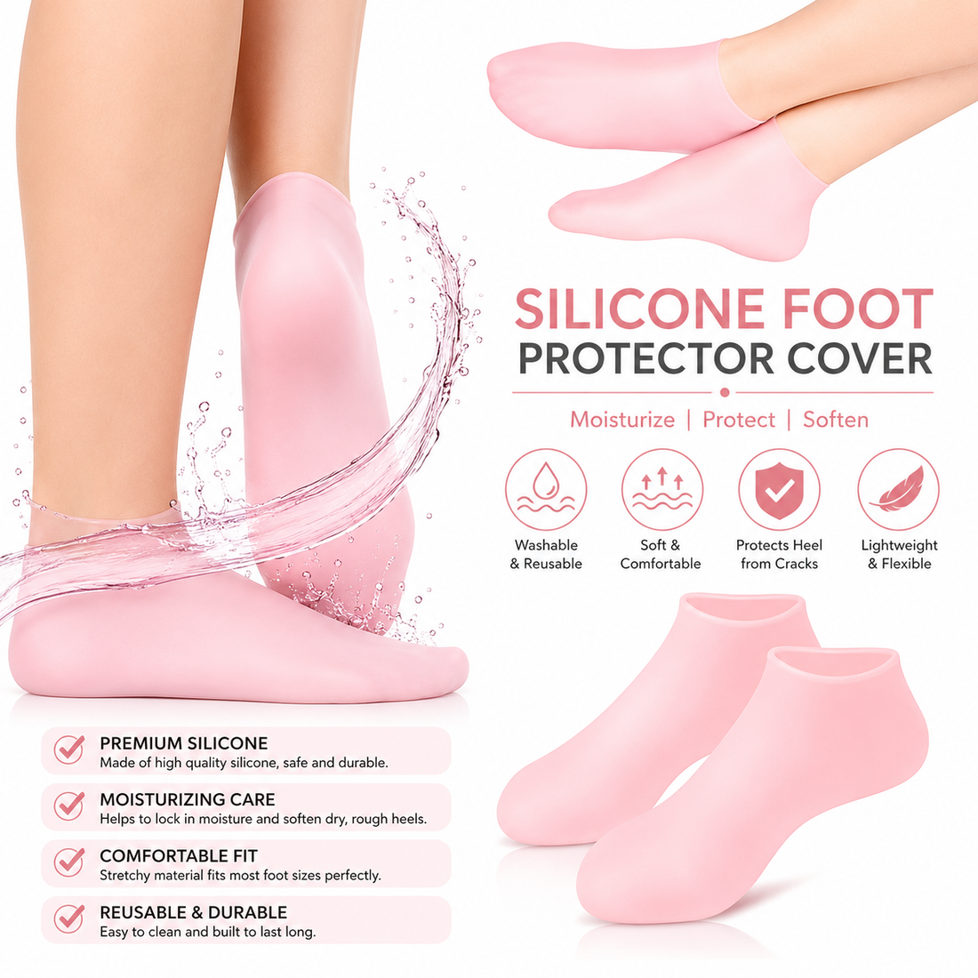 Reusable Waterproof Silicone Shoe Covers