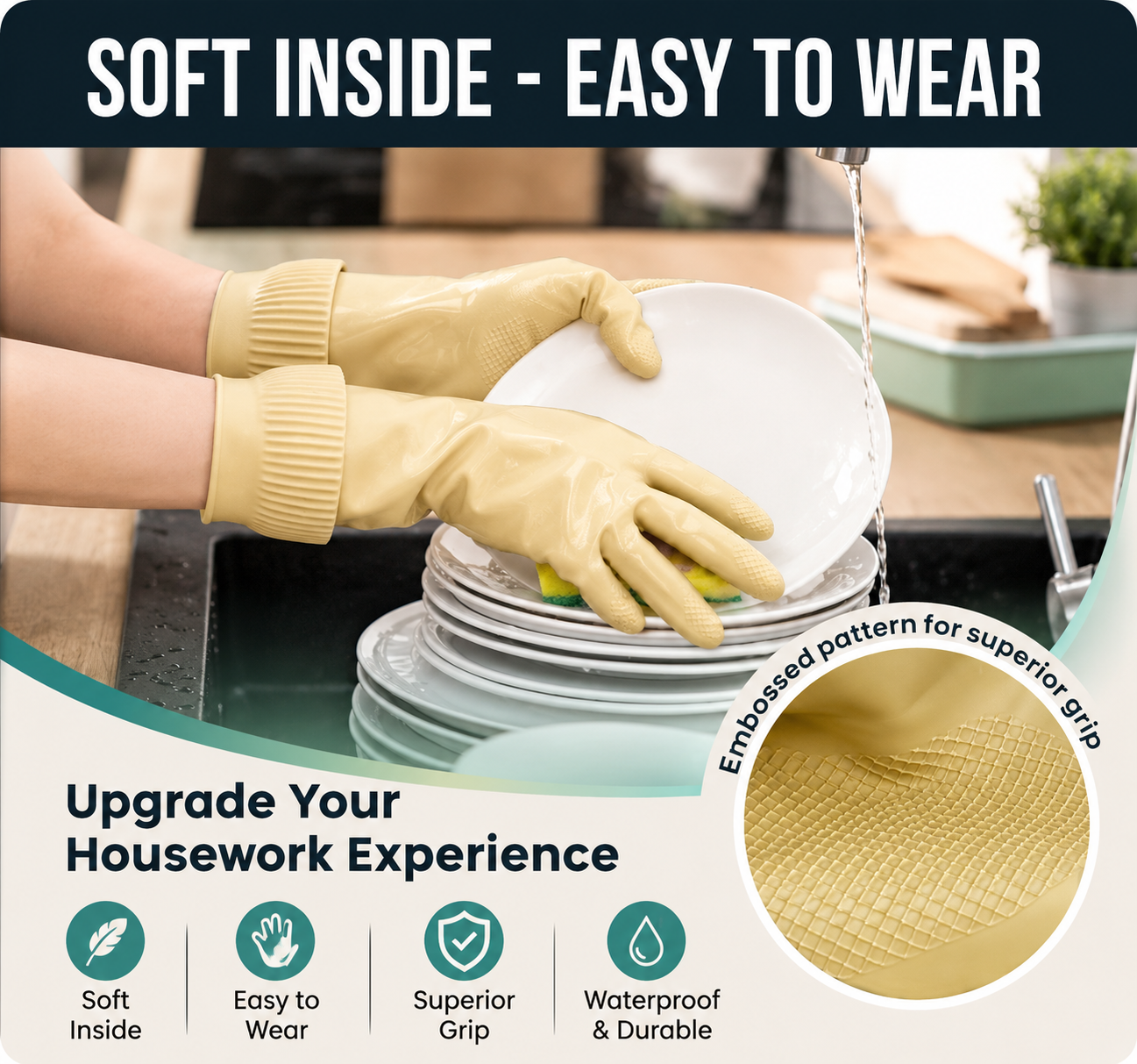 Waterproof Kitchen Cleaning Gloves