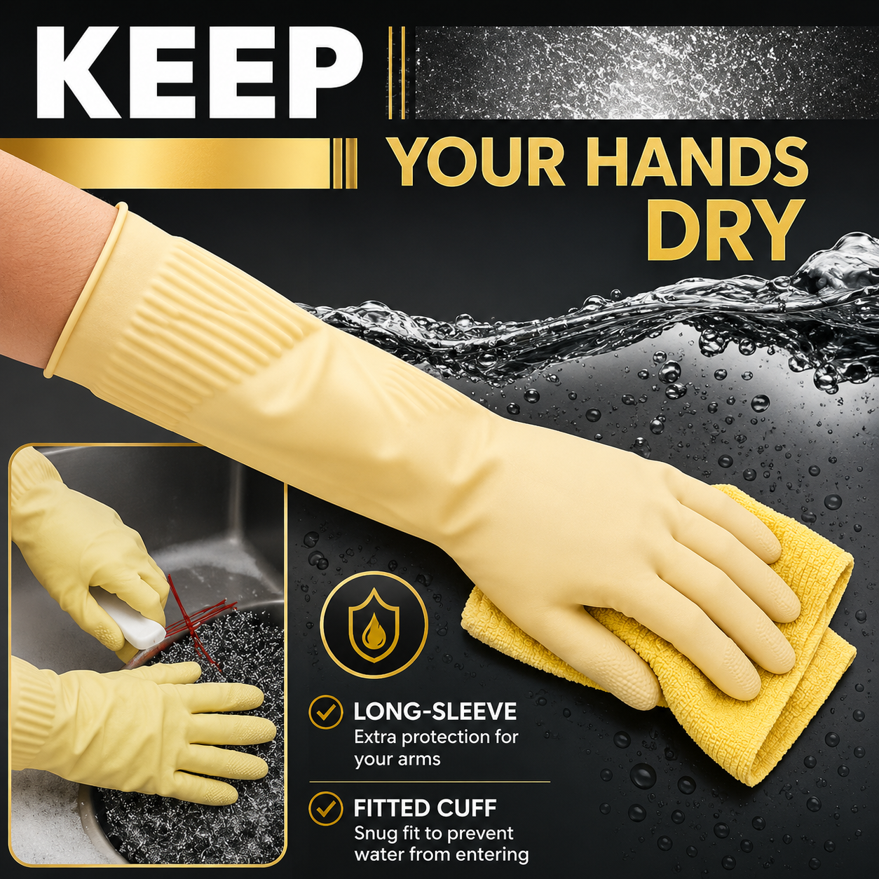 Waterproof Kitchen Cleaning Gloves