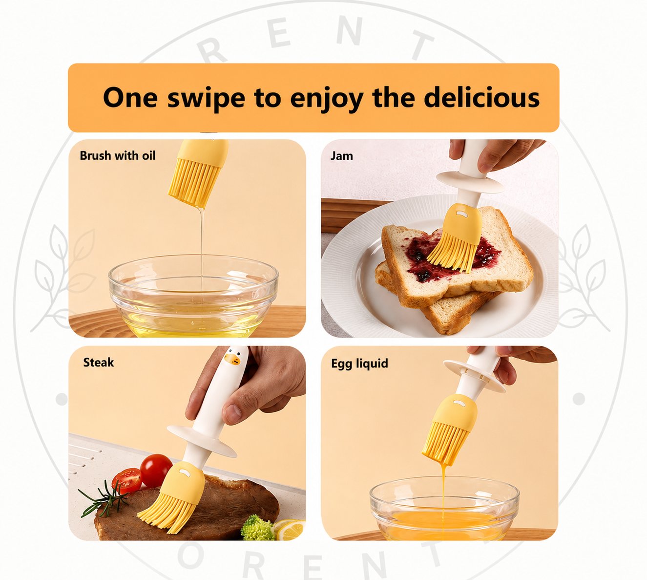 Oil Dispenser Bottle with Silicone Basting Brush