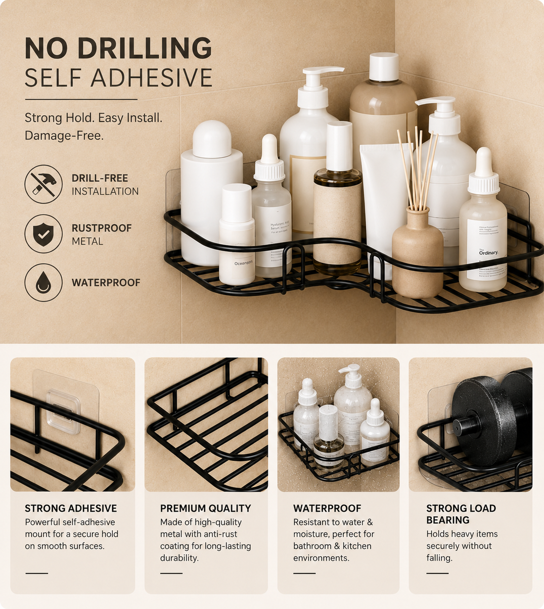 Bathroom Corner Rack