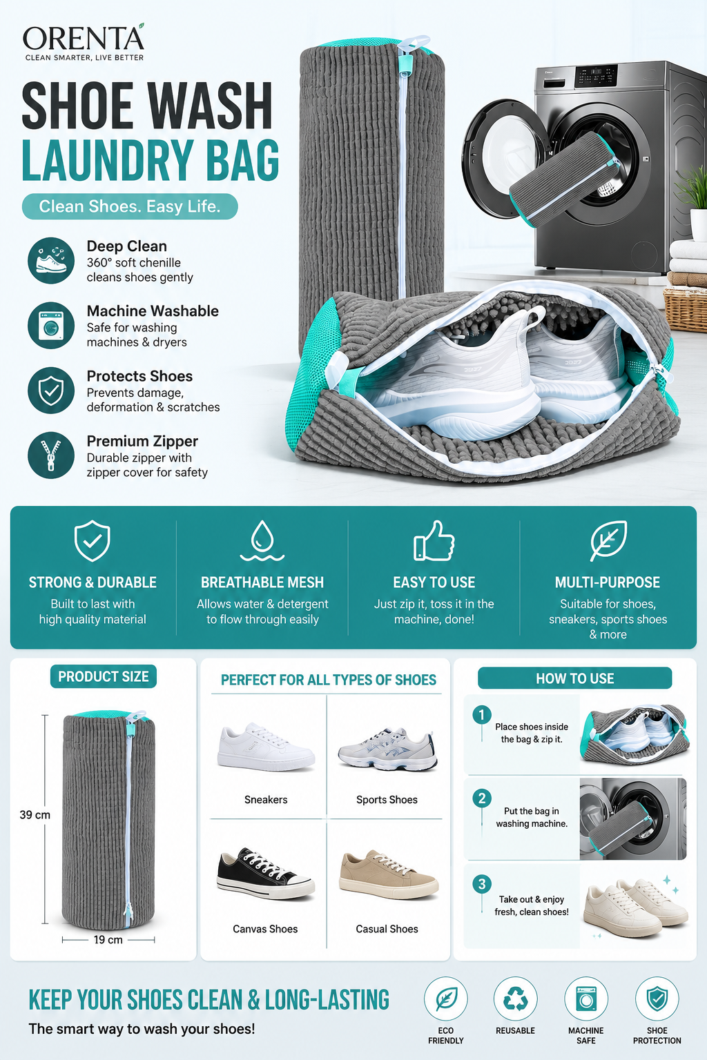 Washable Shoe Laundry Bag