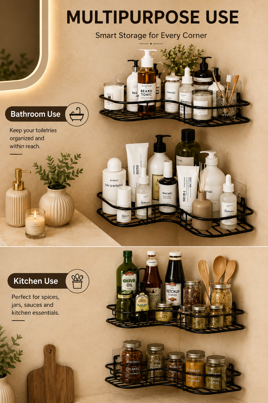 Bathroom Corner Rack