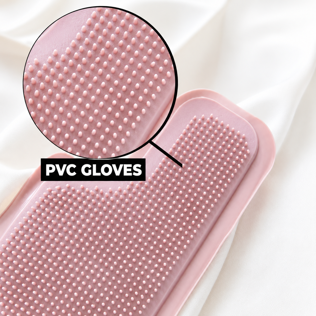 White Pink Cleaning Gloves