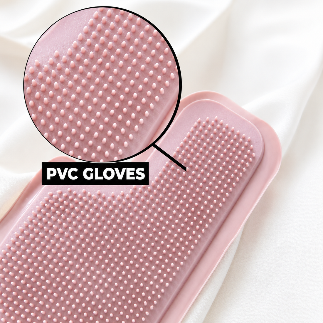 White Pink Cleaning Gloves