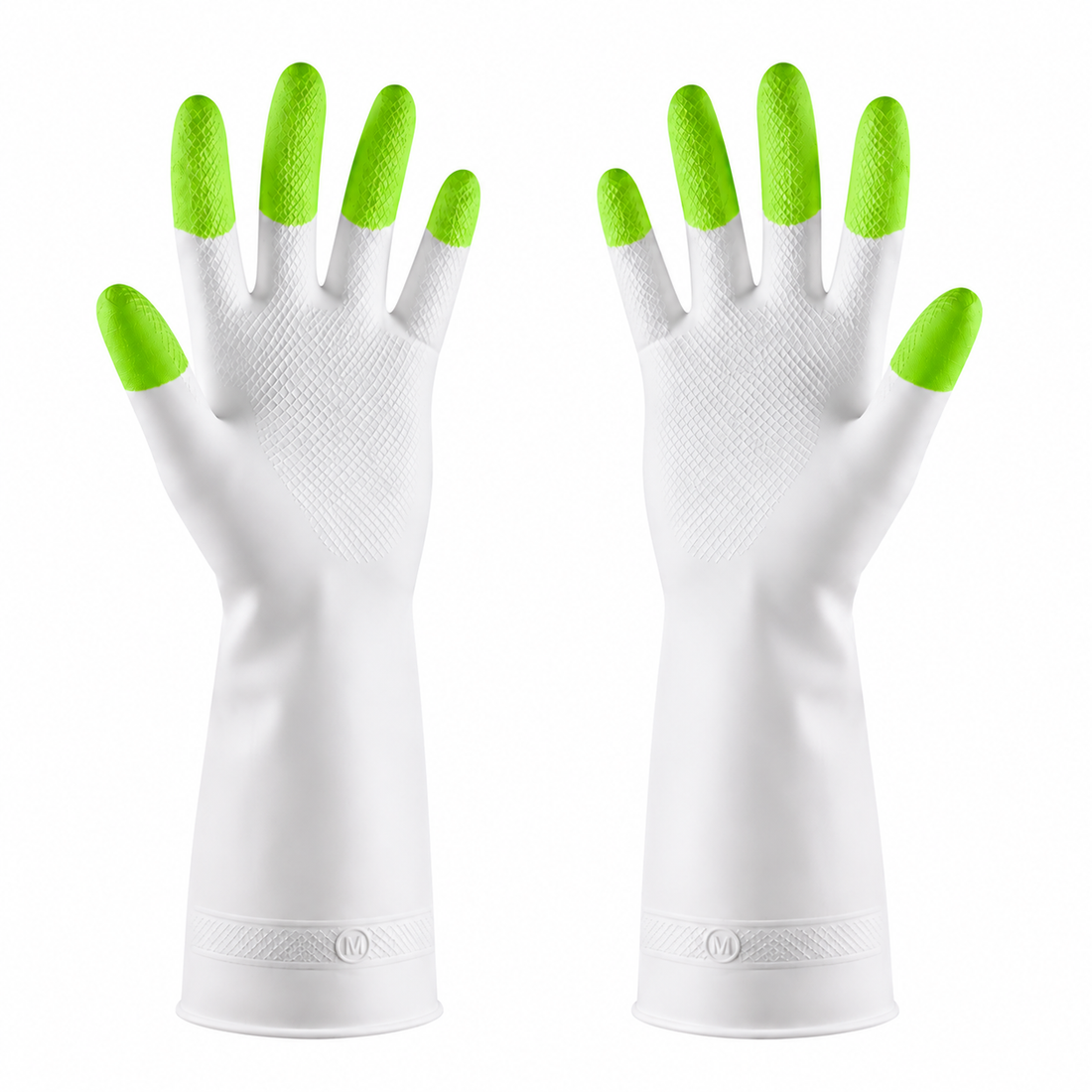 White Green Cleaning Gloves