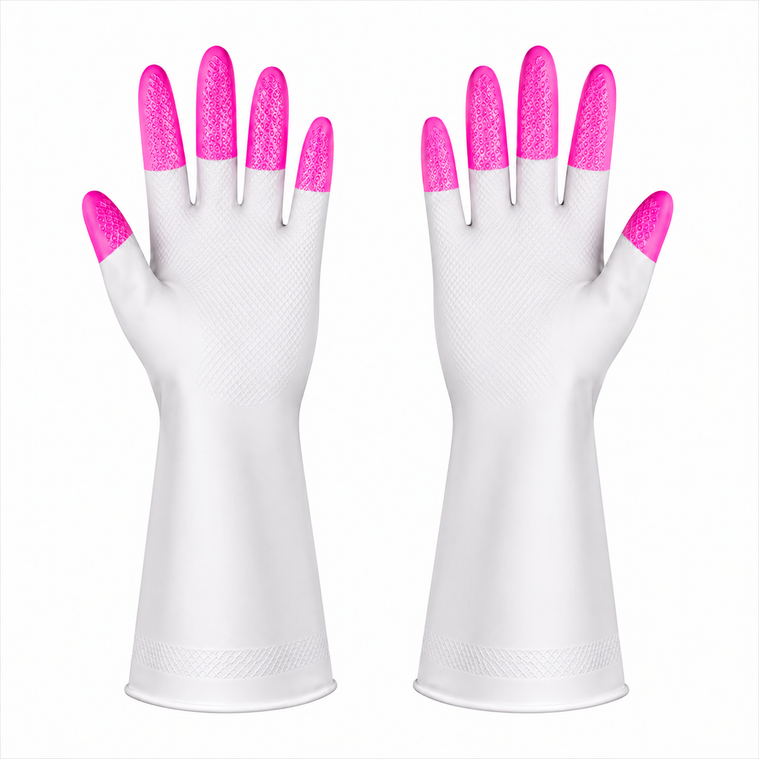 White Pink Cleaning Gloves