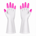 White Pink Cleaning Gloves