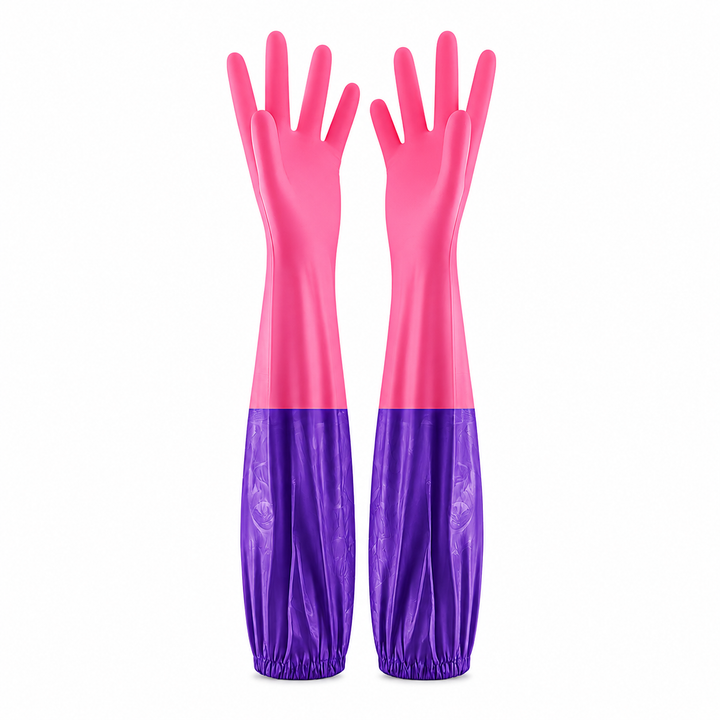 Pink Purple Cleaning Gloves