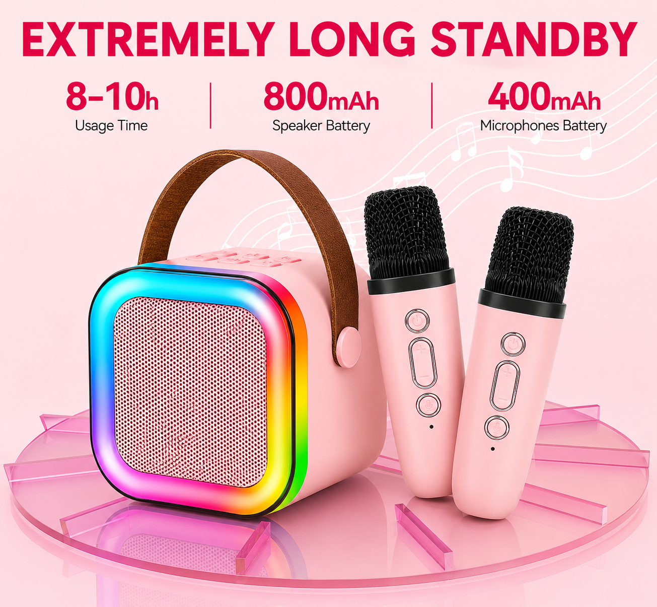 Orenta Wireless Karaoke Speaker with 2 Bluetooth Microphones