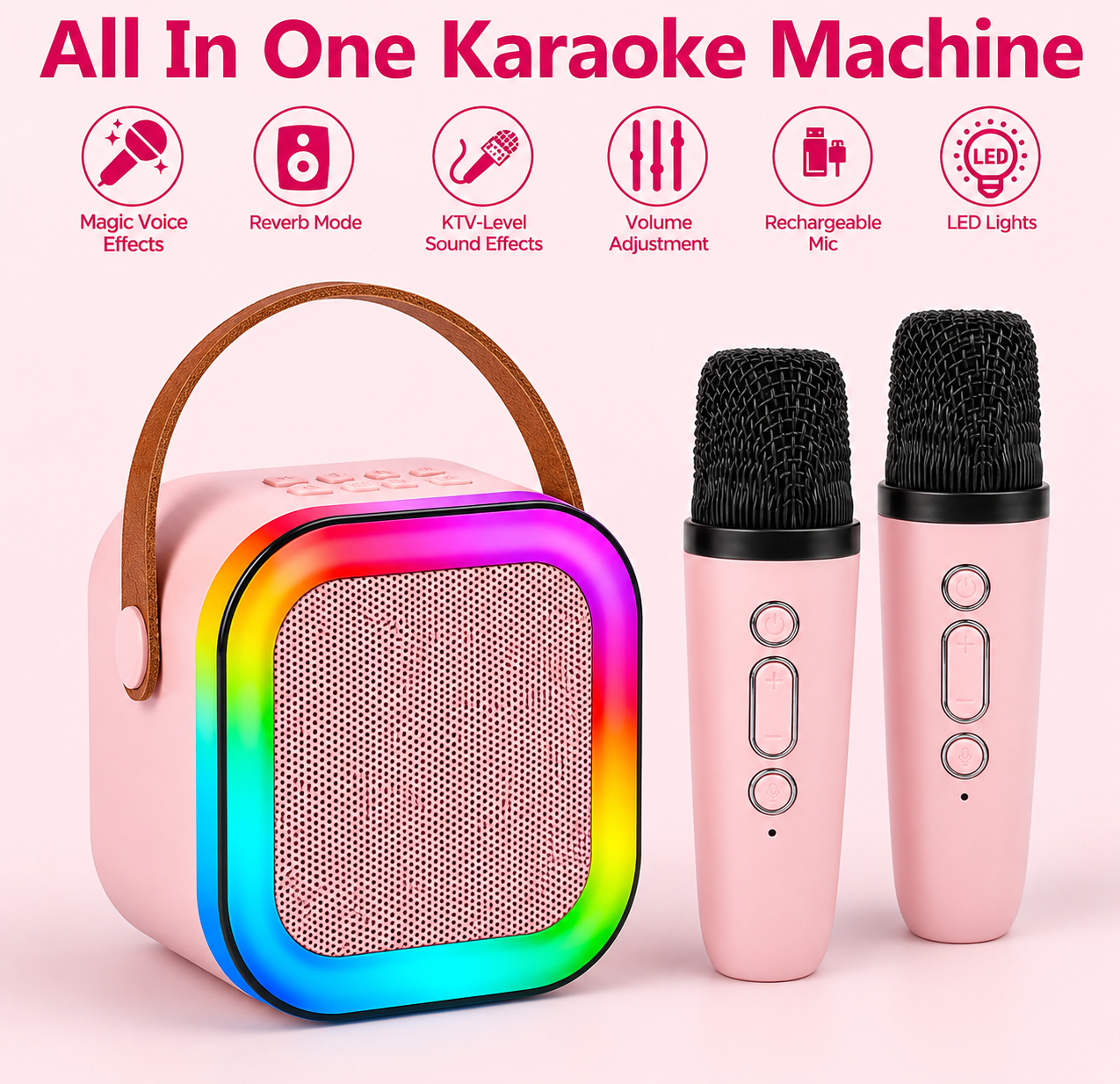 Orenta Wireless Karaoke Speaker with 2 Bluetooth Microphones